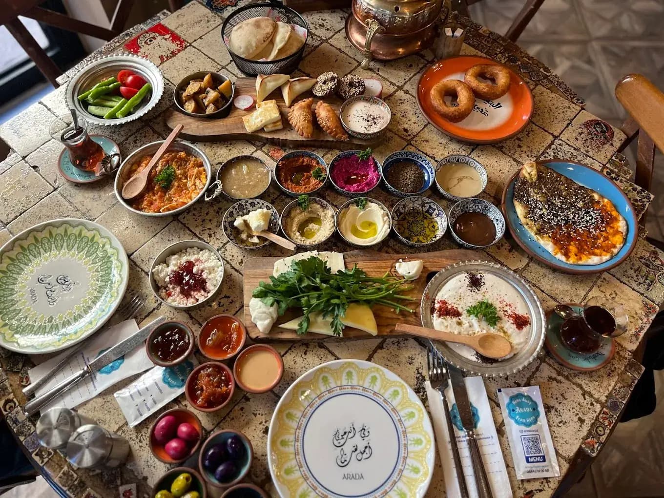 A Turkish breakfast spread in Karaköy — one of Casa Rosa Suites' food picks